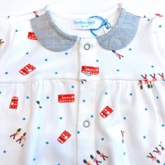 【ラッピング無料】出産祝いに人気｜日本製ベビー服2WAYオールギフト＆ベビー用帽子＆モンテッソーリ絵本｜Boribonウーフ｜新生児から長く使えるギフトセット（ロンドン）画像