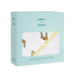 【出産祝いに人気】新生児〜幼児まで使えるエイデンアンドアネイ フード付きタオル＆ウォッシュクロスセット｜コットン100％・大判87cm画像