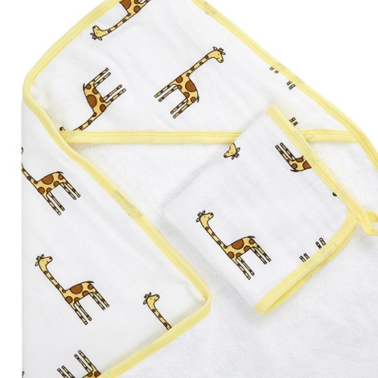 【出産祝いに人気】新生児〜幼児まで使えるエイデンアンドアネイ フード付きタオル＆ウォッシュクロスセット｜コットン100％・大判87cm画像