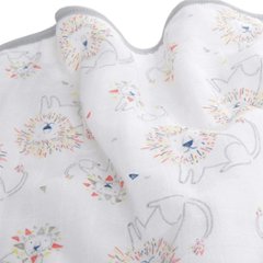 【出産祝いに人気】新生児〜幼児まで使えるエイデンアンドアネイ フード付きタオル＆ウォッシュクロスセット｜コットン100％・大判87cmライオン柄画像