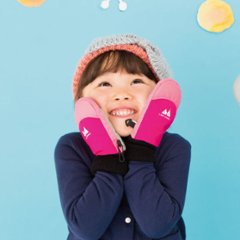 赤ちゃん・子供用撥水加工あったか手袋ミトン2色日本のベビー用品、子供用品ブランド「スタンプル」お誕生日プレゼント・プチギフトに（ピンク・グリーンSSサイズ3-4歳用）の画像