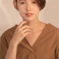 K18WG/YG スターダストダイヤロングピアス画像
