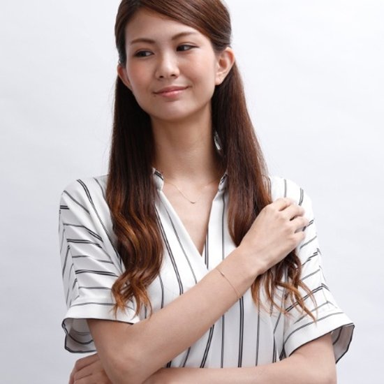 K10YG　スリーポイントダイヤブレスレット 画像