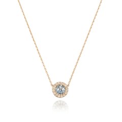 受注生産　K18YGバースデーストーンプレシャスネックレス　3月・アクアマリンの画像