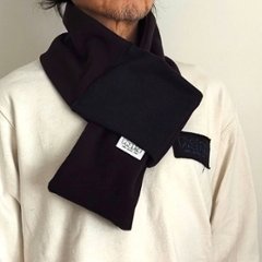 Phatee - LOOP MUFFLER HEMP SWEAT + RECYCLE FLEECE- BLACK画像
