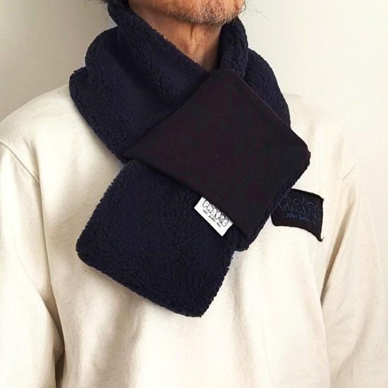 Phatee - LOOP MUFFLER HEMP SWEAT + RECYCLE BOA- NAVY画像