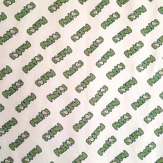 phatee-100% hemp shawl logo / off white画像