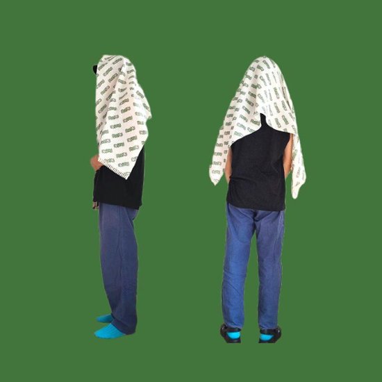 phatee-100% hemp shawl logo / off white画像