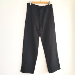 Phatee - 100% hemp plain weave easy long pants / black (sharing with the CEO)の画像