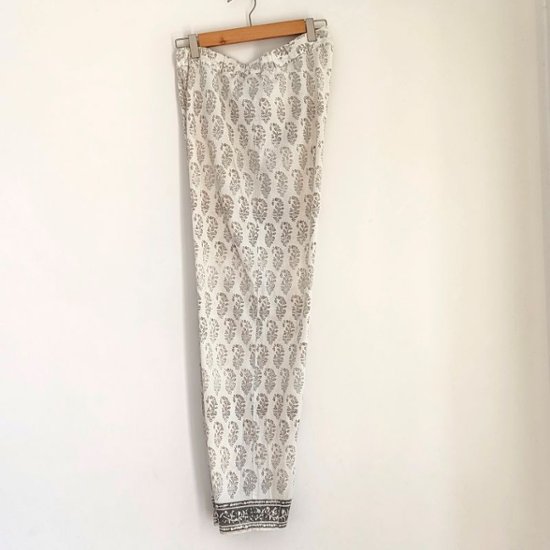 Phatee - 100% INDIAN COTTON HAND-PRINTING PAJAMAS / OFFWHITE (sharing with the CEO)画像