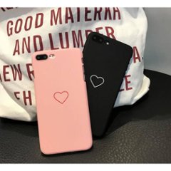 iPhone8 ケース ハート iPhoneXs iPhoneX iPhone7 Plus 保護カバー ペア かわいい シンプル デザイン メール便なら送料無料画像