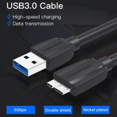 USB3.0 Micro Cable 100cm マイクロUSB3.0ケーブル 1m Galaxy 充電ケーブル メール便なら送料無料の画像