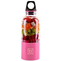 ポータブルジューサー ミキサー ブレンダー 500ml ミリリットル ピンク マイクロUSB 充電式 野菜 フルーツ ジュースメーカー 離乳食 デザート 健康 風邪 インフルエンザ 対策画像