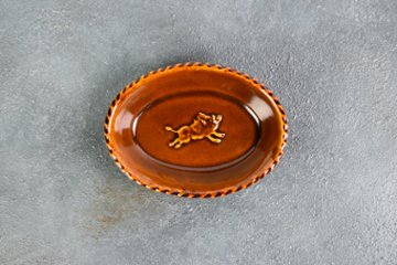 ビスケットオーバル鉢 イノシシ（野村亜土）の画像