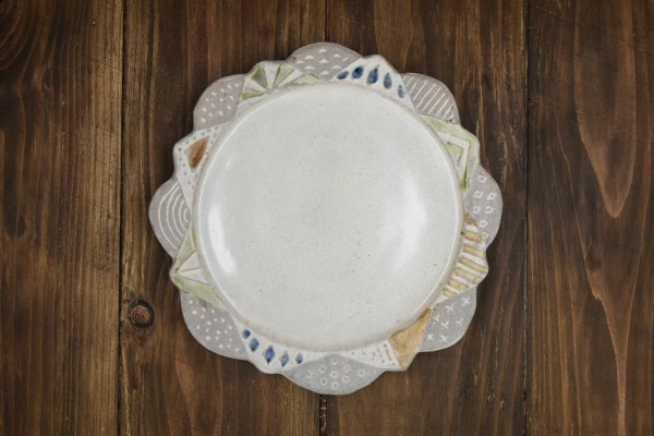 変形フチ丸皿　大（佐野成羅）の画像