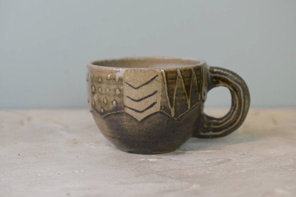 青黄土マグカップ（佐野成羅）の画像