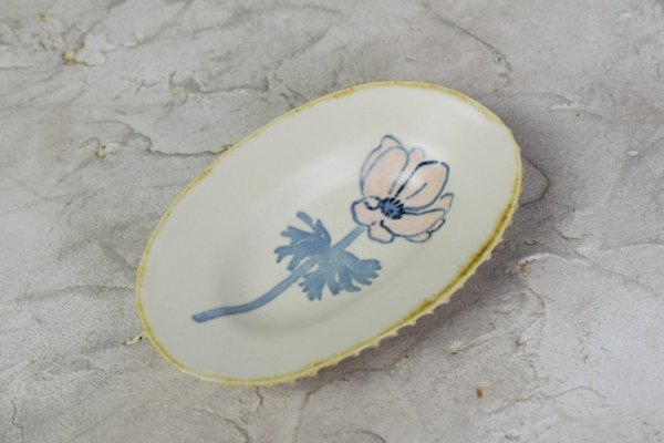 オーバル小皿（アネモネピンク）（桂さえか）の画像