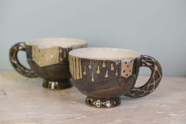 青黄土マグカップ大（佐野成羅）の画像