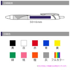 三菱ユニ ジェットストリーム 0.5 白軸 フルカラー印刷画像