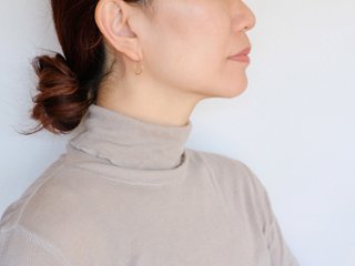 K18 ハーフ ドロップ スタッド ピアス rph43231323画像