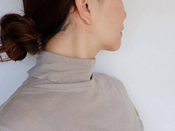 K18 ハーフ ドロップ スタッド ピアス rph43231323画像