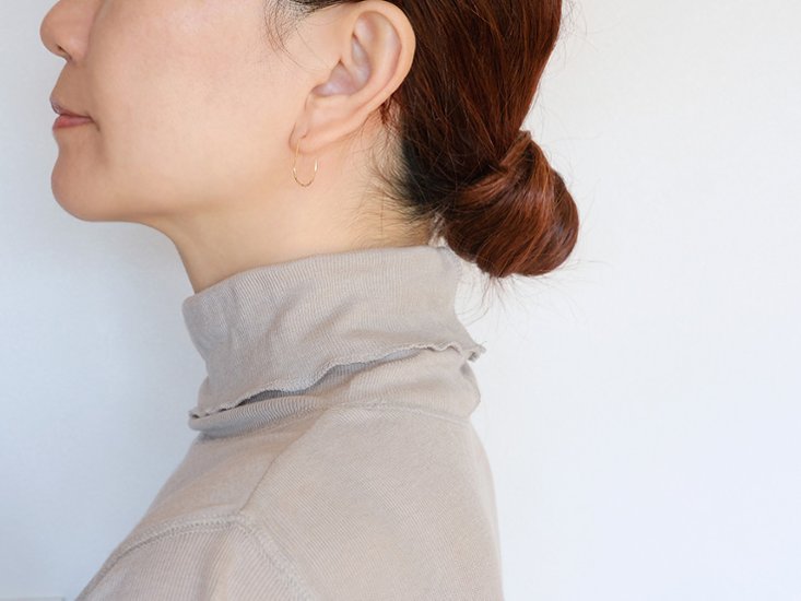 K18 ハーフ ドロップ スタッド ピアス rph43231323画像