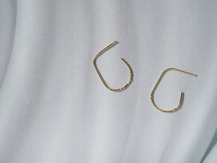 K18 ハーフ ドロップ スタッド ピアス rph43231323画像