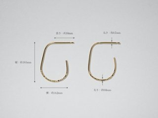 K18 ハーフ ドロップ スタッド ピアス rph43231323画像