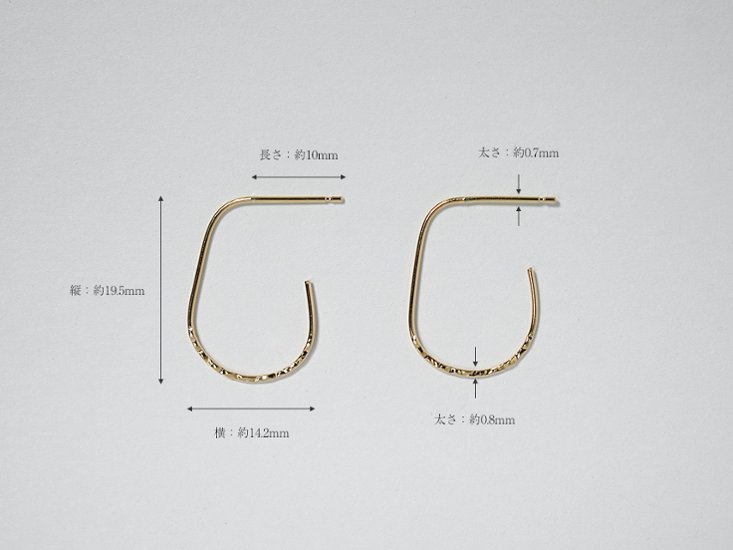 K18 ハーフ ドロップ スタッド ピアス rph43231323画像