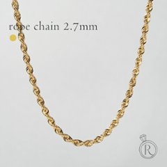 K18 ロープ ネックレスチェーン 2.7mm rpu101221の画像
