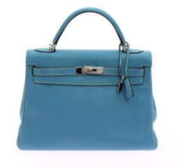 Hermès　ケリー32　ブルージーン　カナデクローシュ　S金具　H刻印の画像