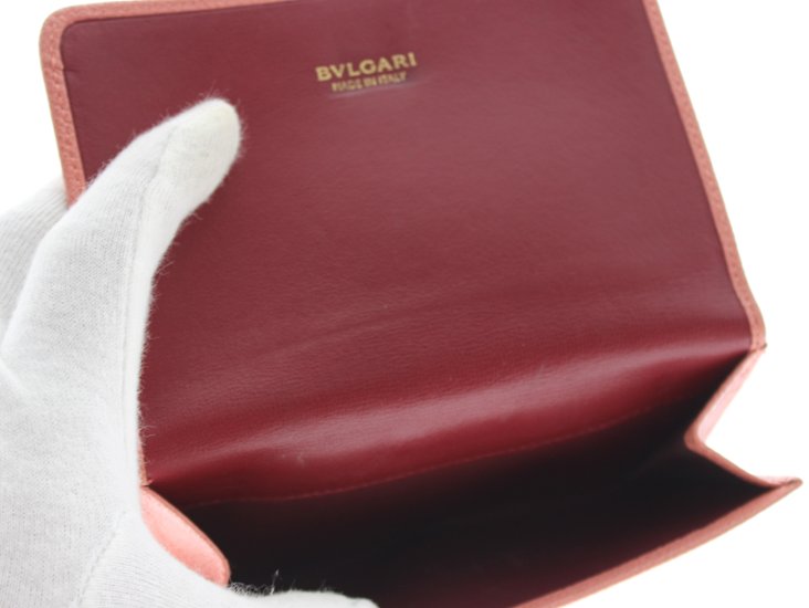 BVLGARI　Wホック財布ピンク画像