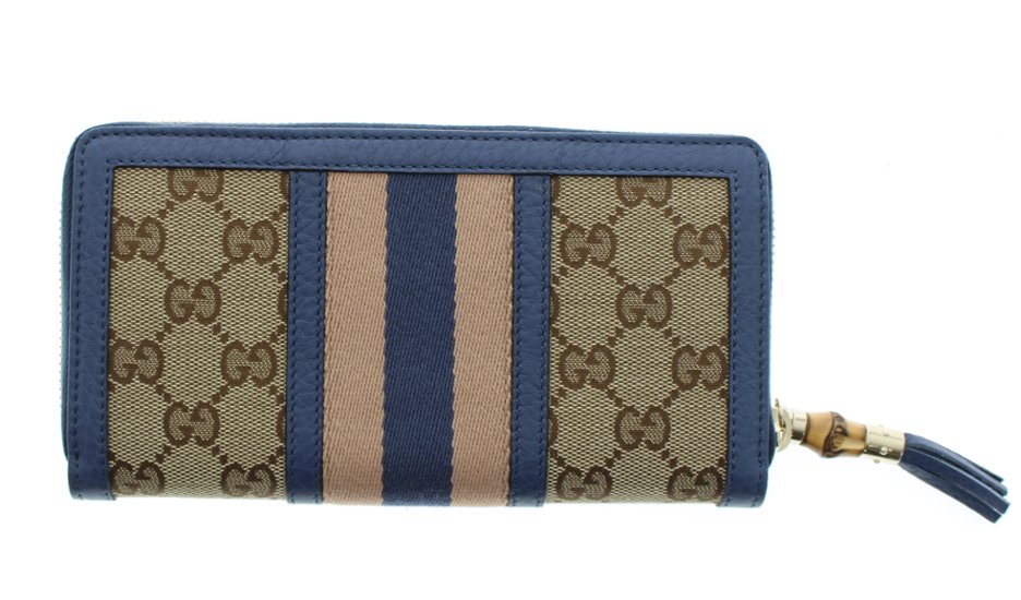 GUCCI グッチ ラウンドジップ長財布 RANIA 353651-F4CKG ベージュ×ブルーマルチ画像