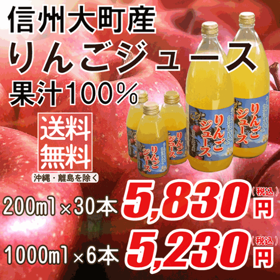 信州大町産りんご100％ジュース画像