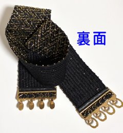 黒と金の個性的なゴムベルト・６ｃｍ幅（社交ダンスベルト）画像