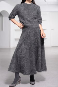 Tate Fur Cashmere Charcoal画像
