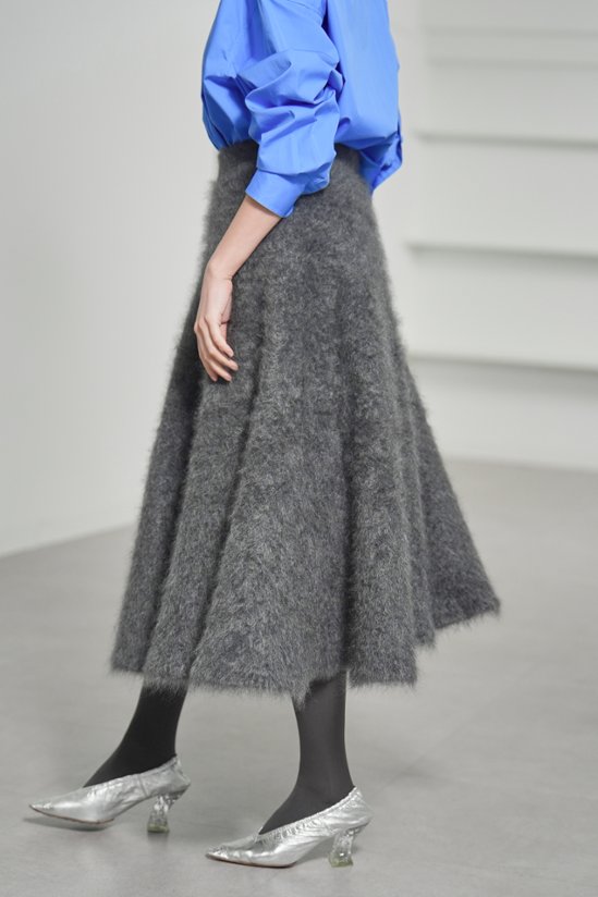 Tate Fur Cashmere Charcoal画像