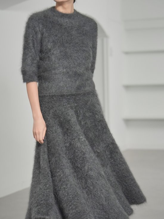 Darcy Fur Cashmere Charcoal画像