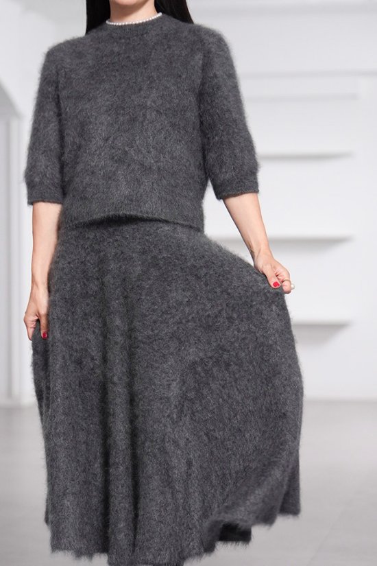 Darcy Fur Cashmere Charcoal画像