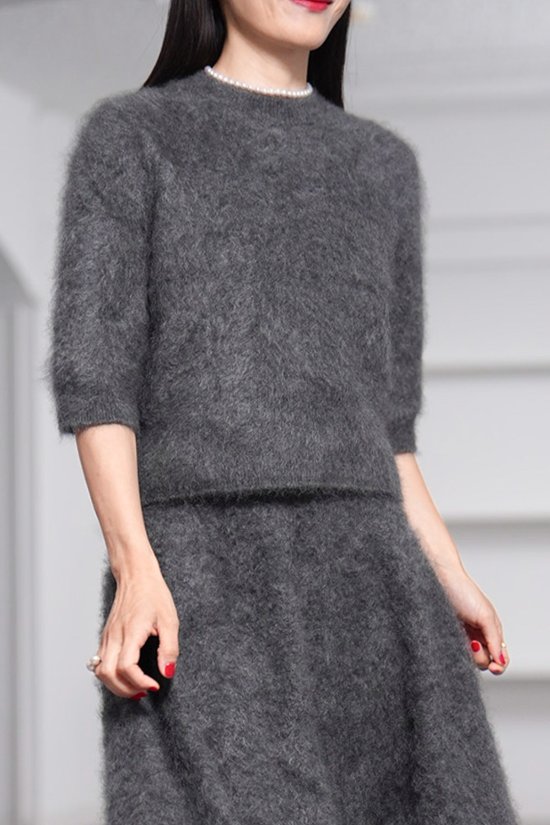 Darcy Fur Cashmere Charcoal画像