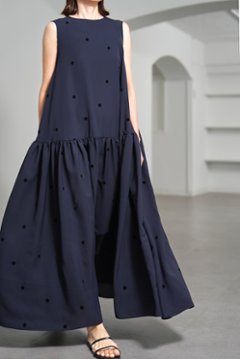 【5月末-6月中旬デリバリー予定】Nadia Dot Navy/Black画像