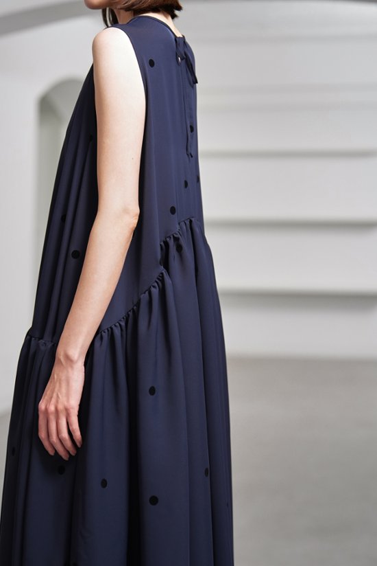 【5月末-6月中旬デリバリー予定】Nadia Dot Navy/Black画像