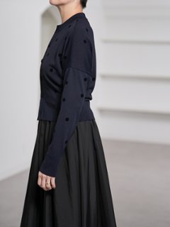 Demi Sheer Dot Navy/Black画像