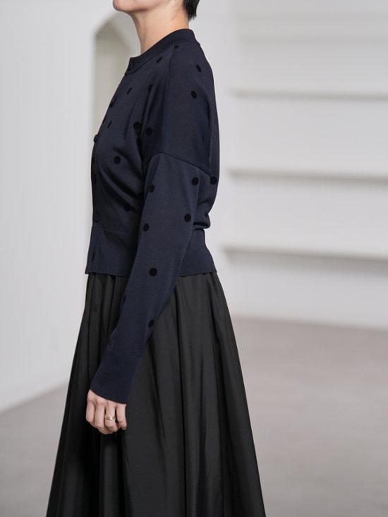Demi Sheer Dot Navy/Black画像