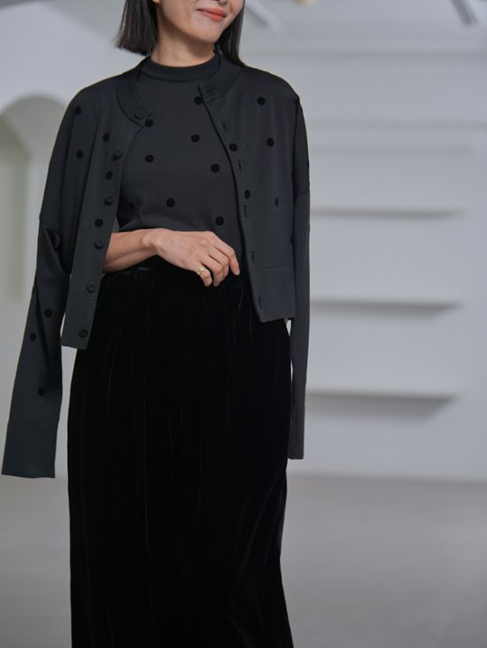 Demi Sheer Dot Navy/Black画像