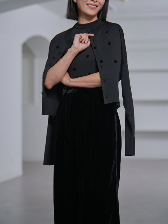 Demi Sheer Dot Navy/Black画像
