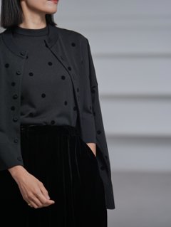 Demi Sheer Dot Navy/Black画像