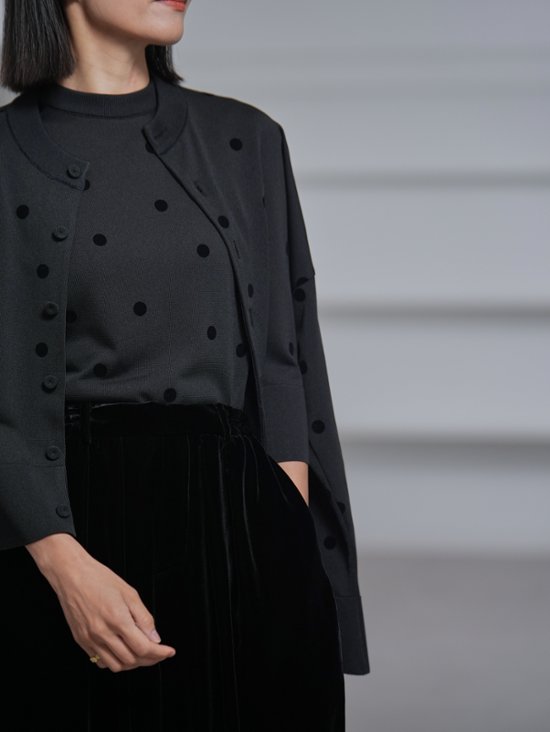 Demi Sheer Dot Navy/Black画像
