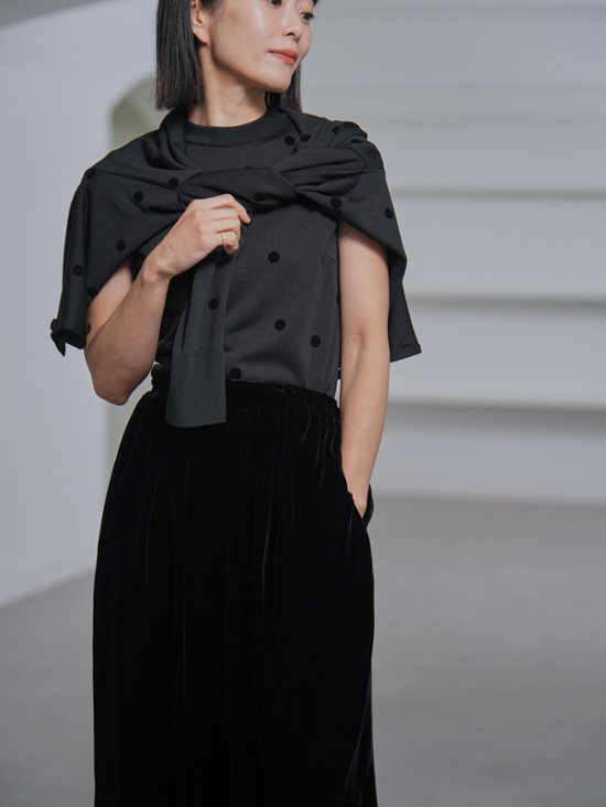 Demi Sheer Dot Navy/Black画像