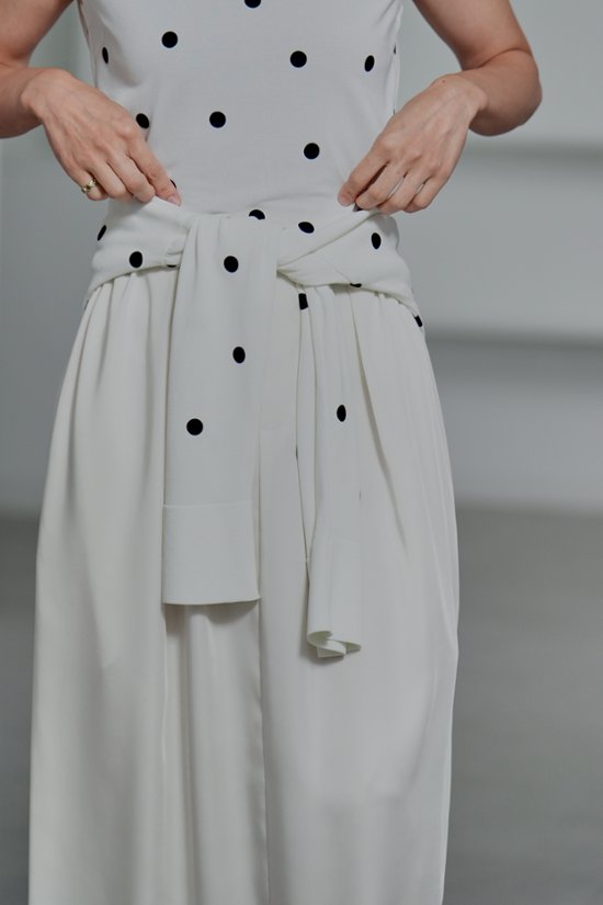 Inez Sheer Dot OffWhite/Black画像